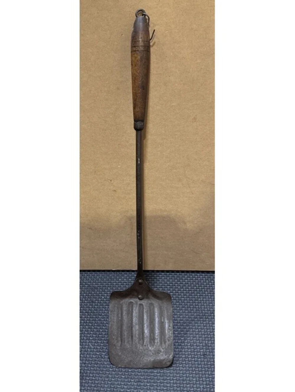 c.19th Century Metal Spatula Wood Handle Rustic Farmhouse Antique | Hanging Hook